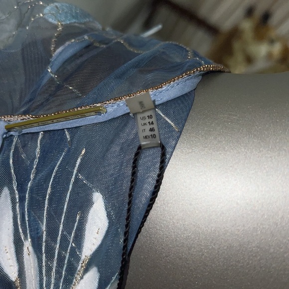 Soft blue Embroidered Dress - Picture 9 of 10